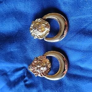 Vintage Anne Klein door knocker clip earings